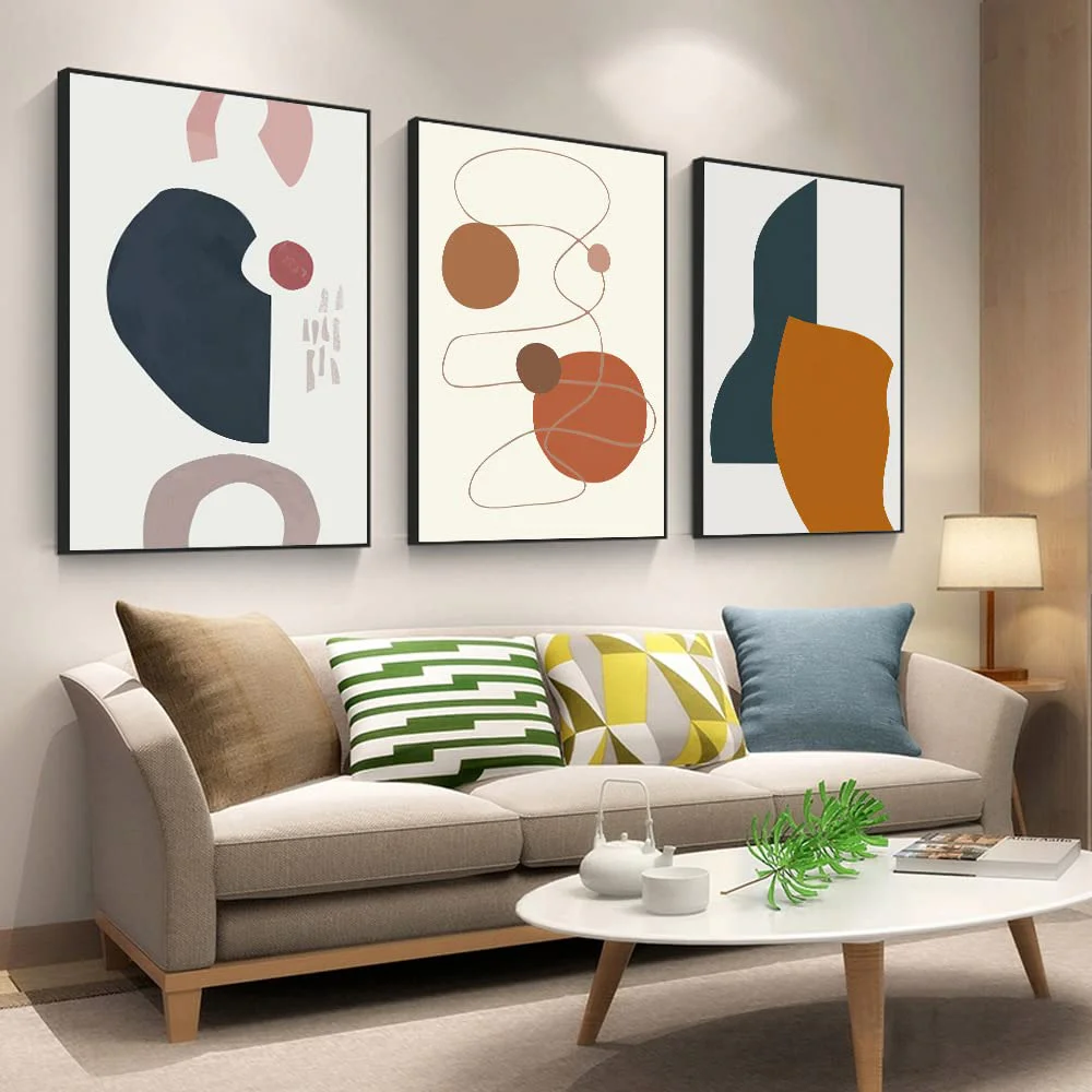 MPLONG, Abstract Geometric Canvas Wall Art 
