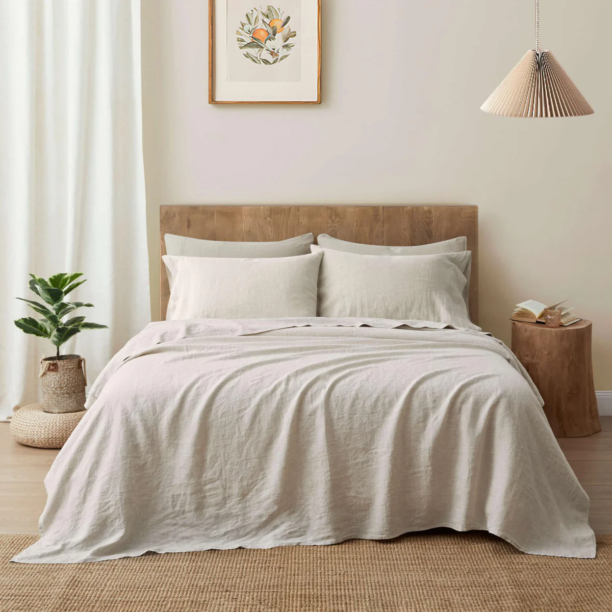 ATLINIA Pure Flax Linen Bedding Set