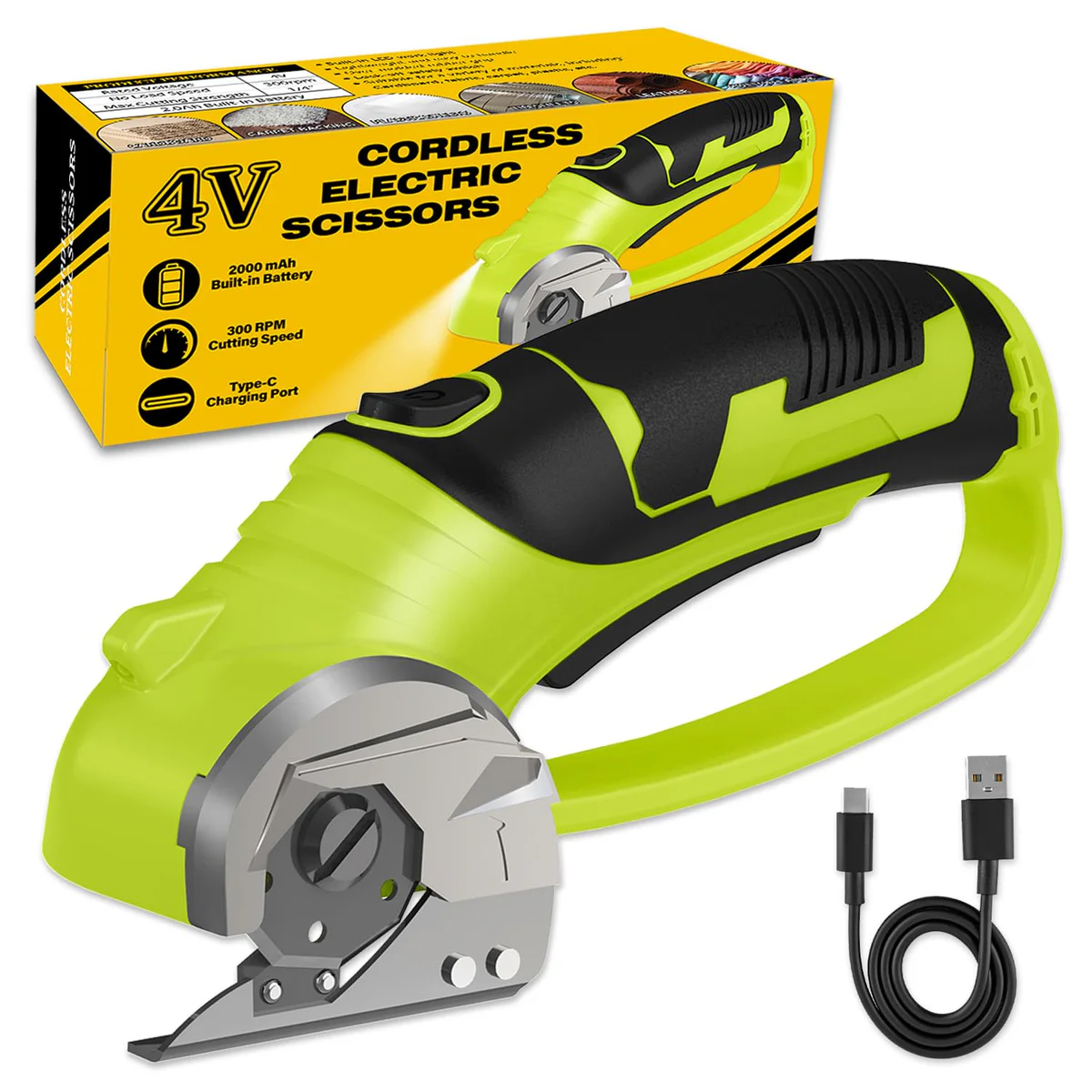 Pratuor Cordless Electric Scissors Rotary Fabric Cutter