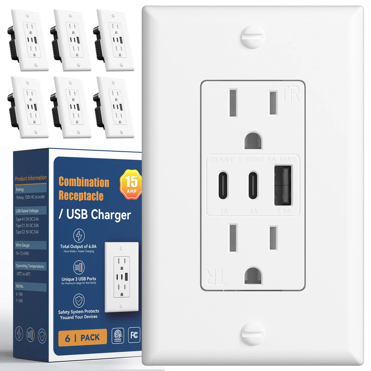 Amico 6.0A USB Outlet