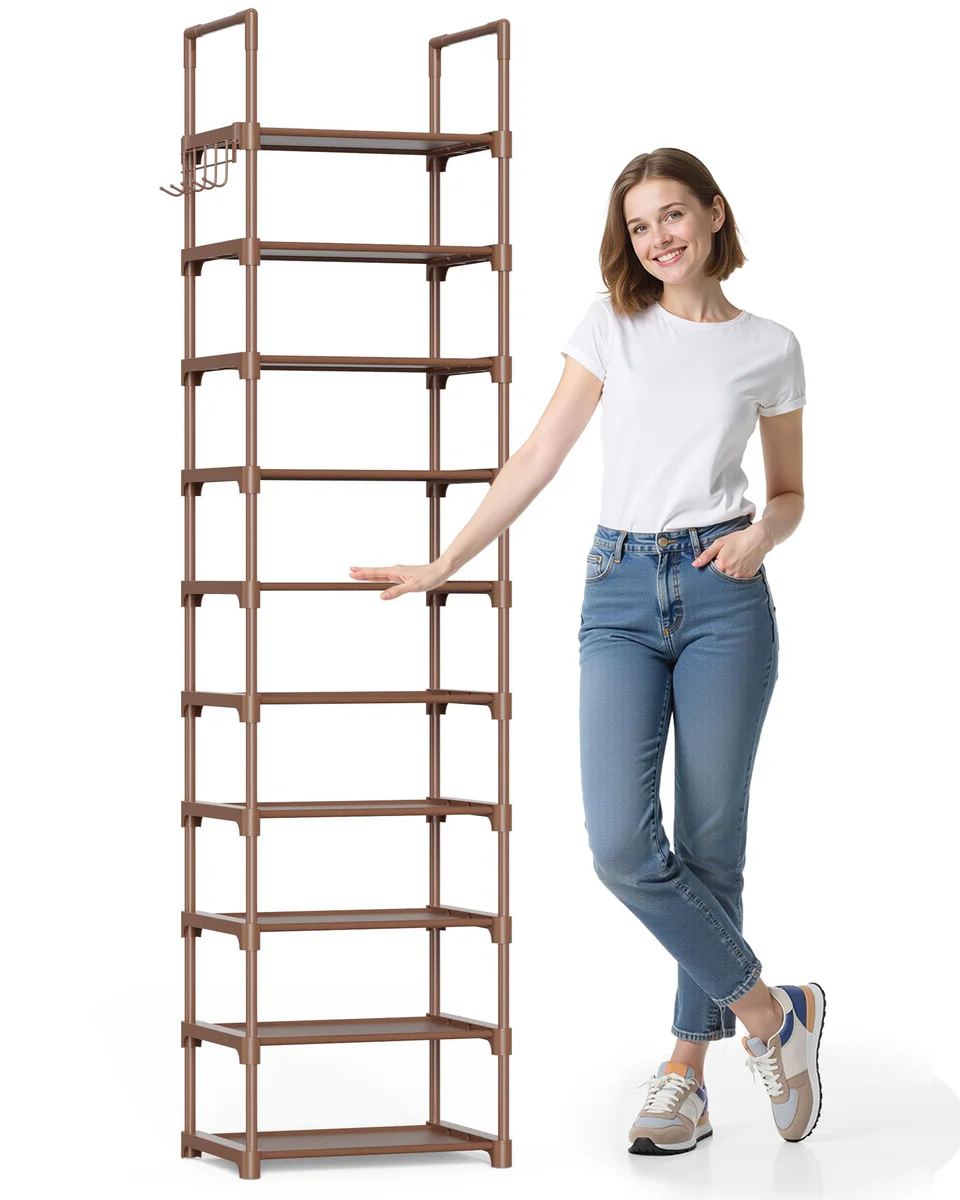 Kitsure 10-Tier Shoe Rack Organizer