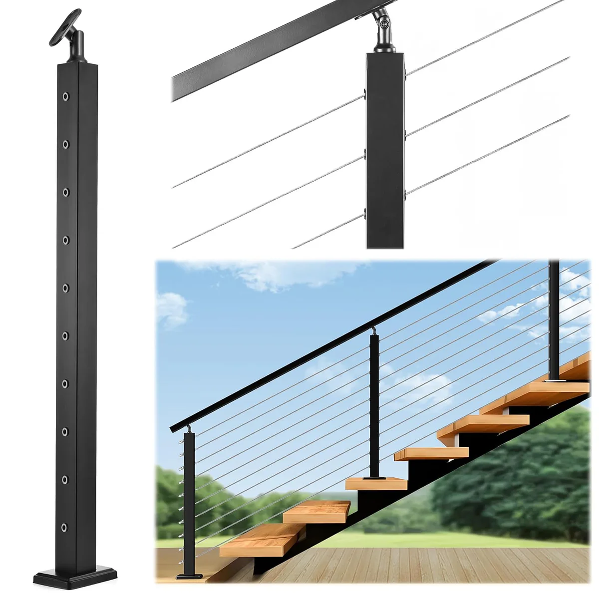 AUFUNIU Cable Railing Post