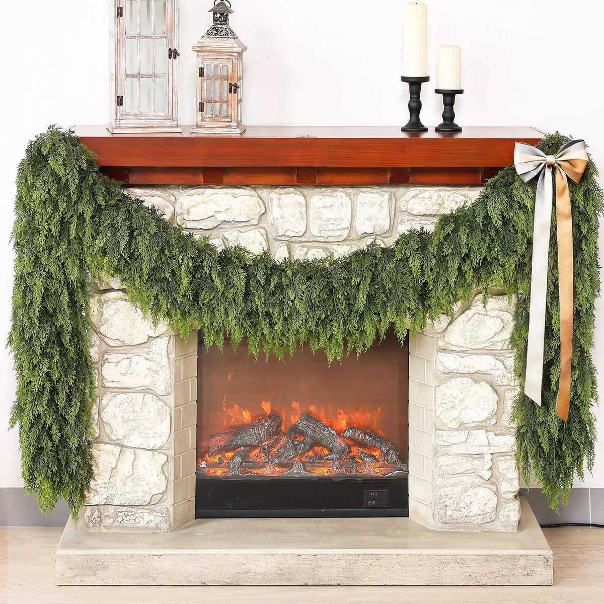 FOTEEWL Artificial Cedar Garland