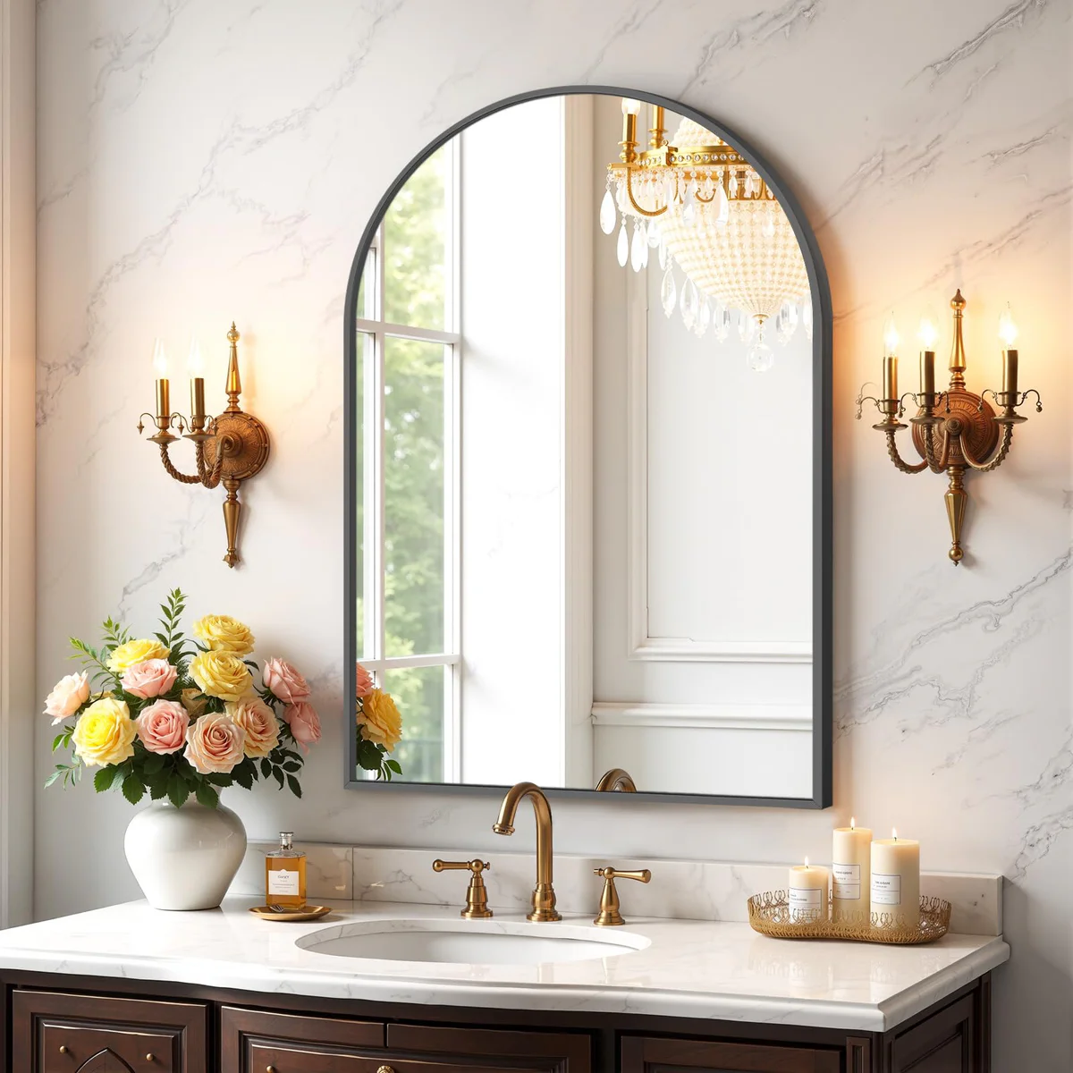 Sweetcrispy Arched Bathroom Mirror
