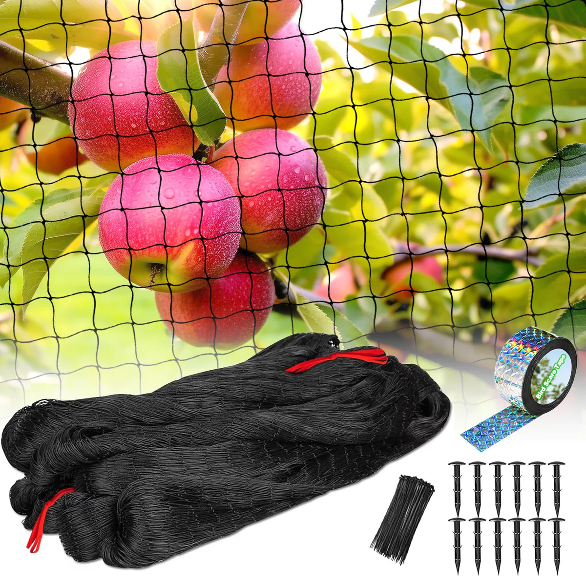 BSTPCOO Bird Netting with Scare Tape