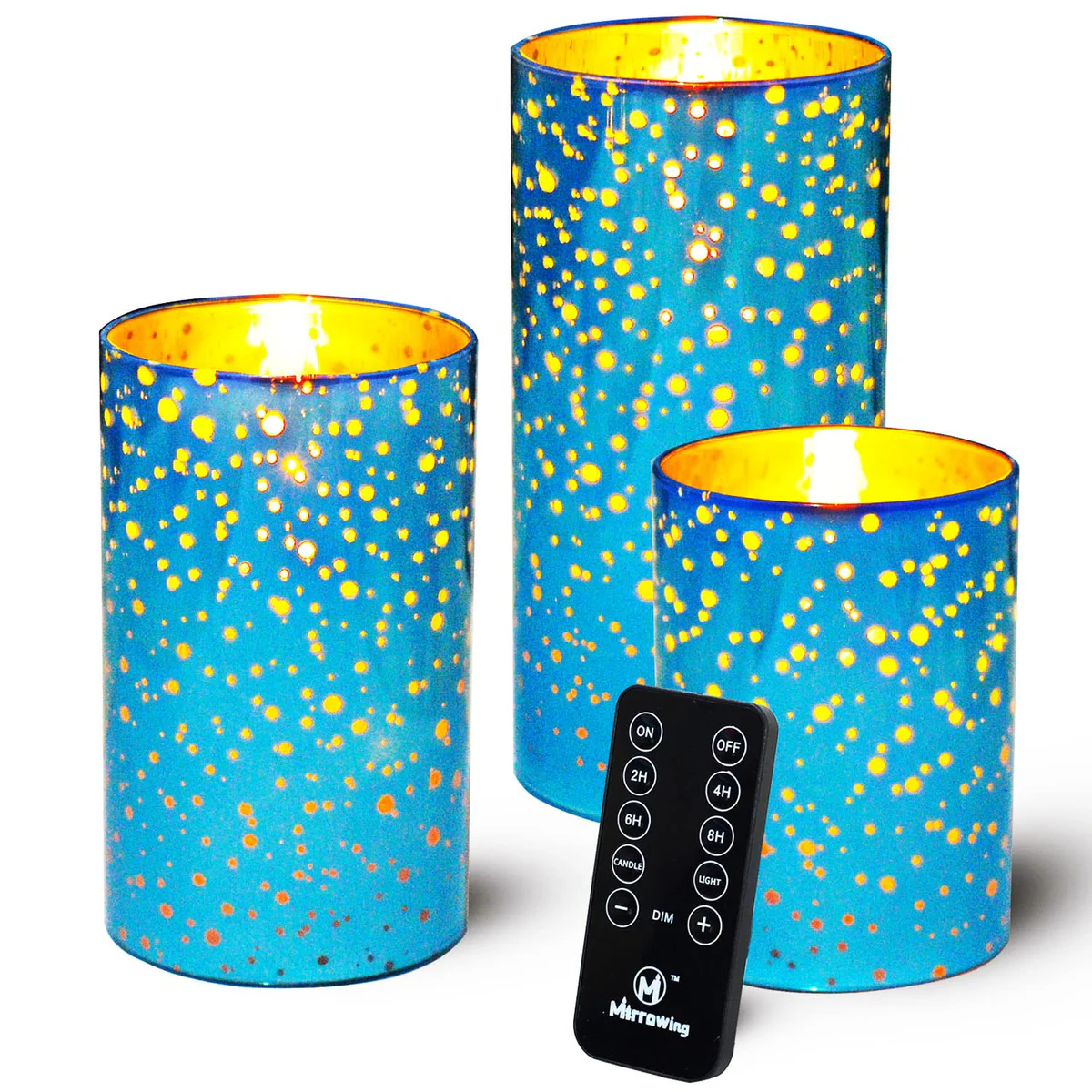 M Mirrowing Flameless LED Candles Set