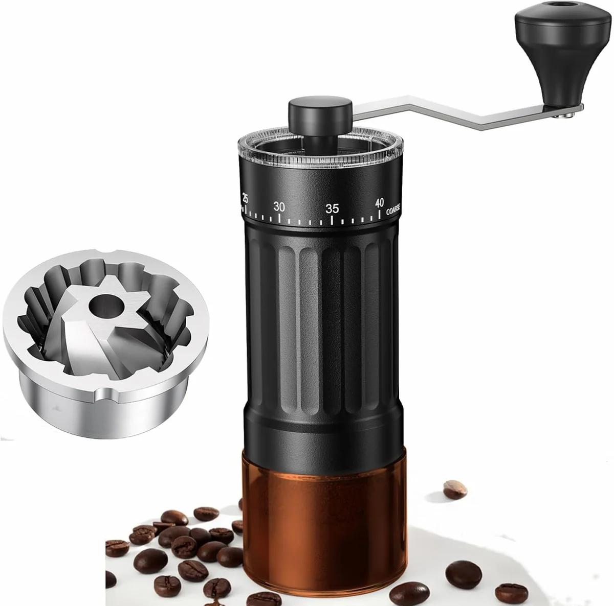 CEVING Manual Coffee Grinder, Stainless Steel Conical Burr
