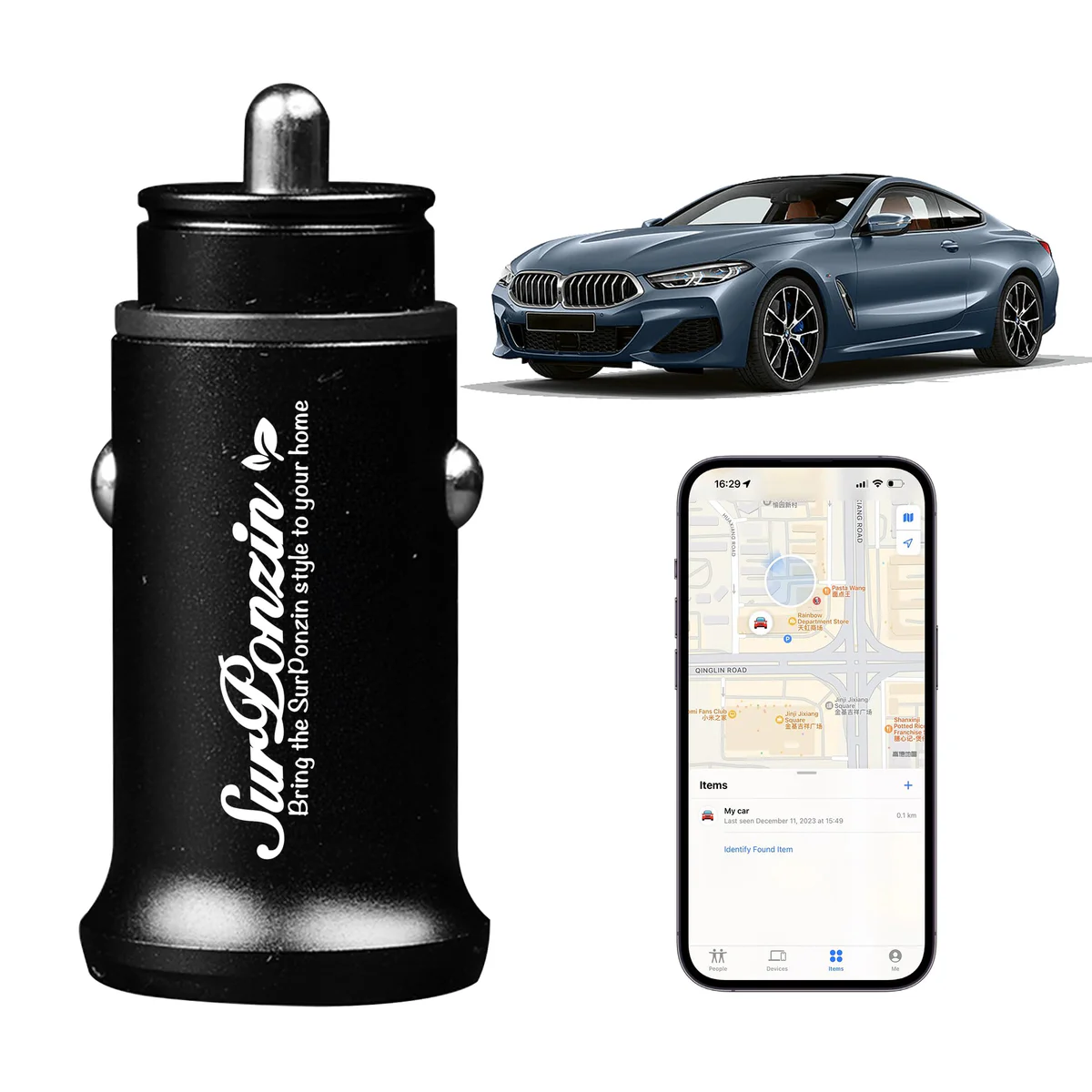 SurPonzin Car Anti-Loss Device Apple Find My Compatible