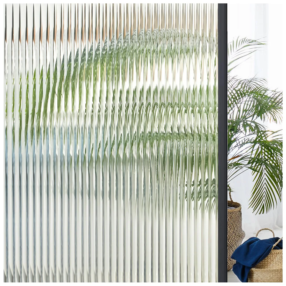 Coavas Reeded Glass Window Privacy Film