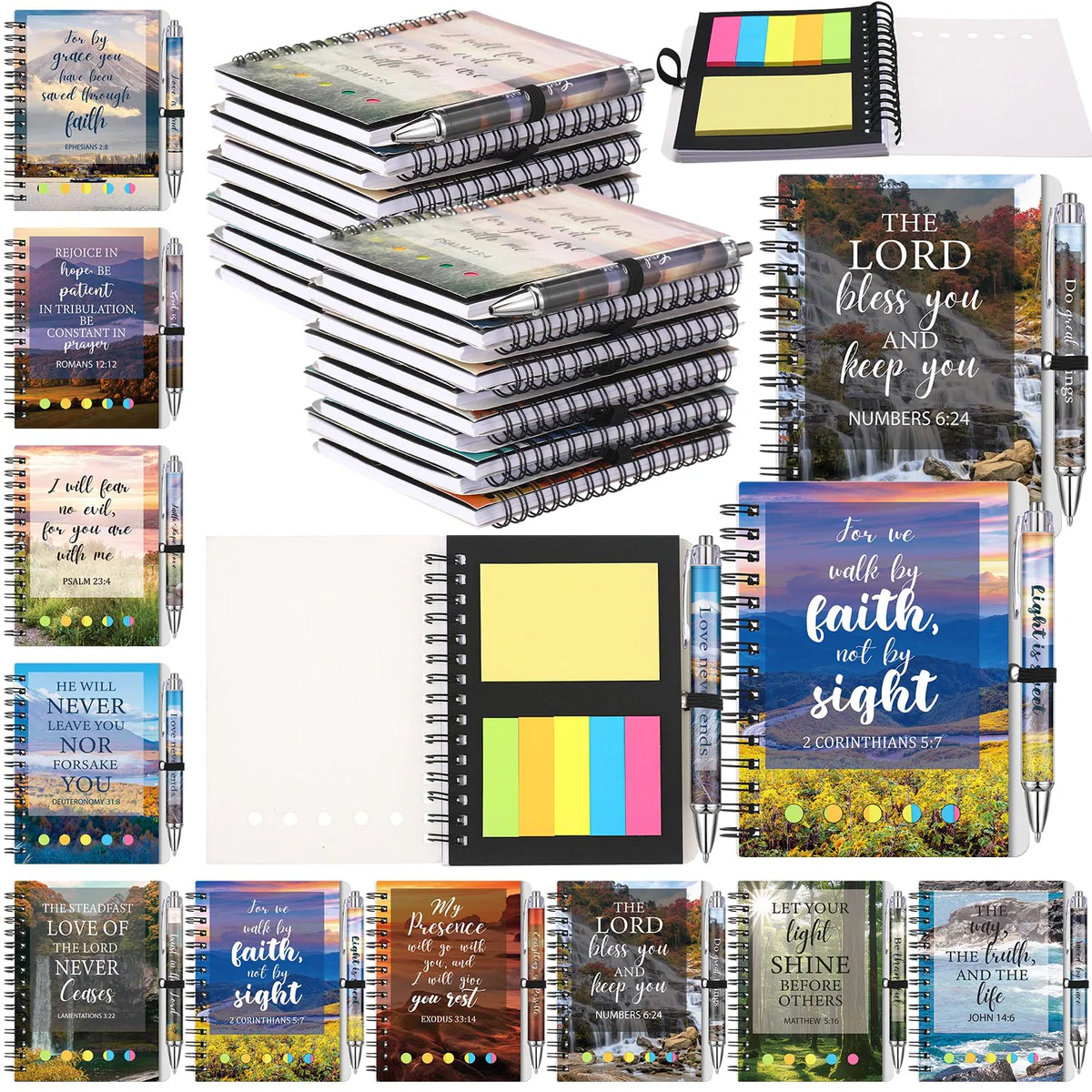 Sayglossy Christian Spiral Notebook and Pen Set