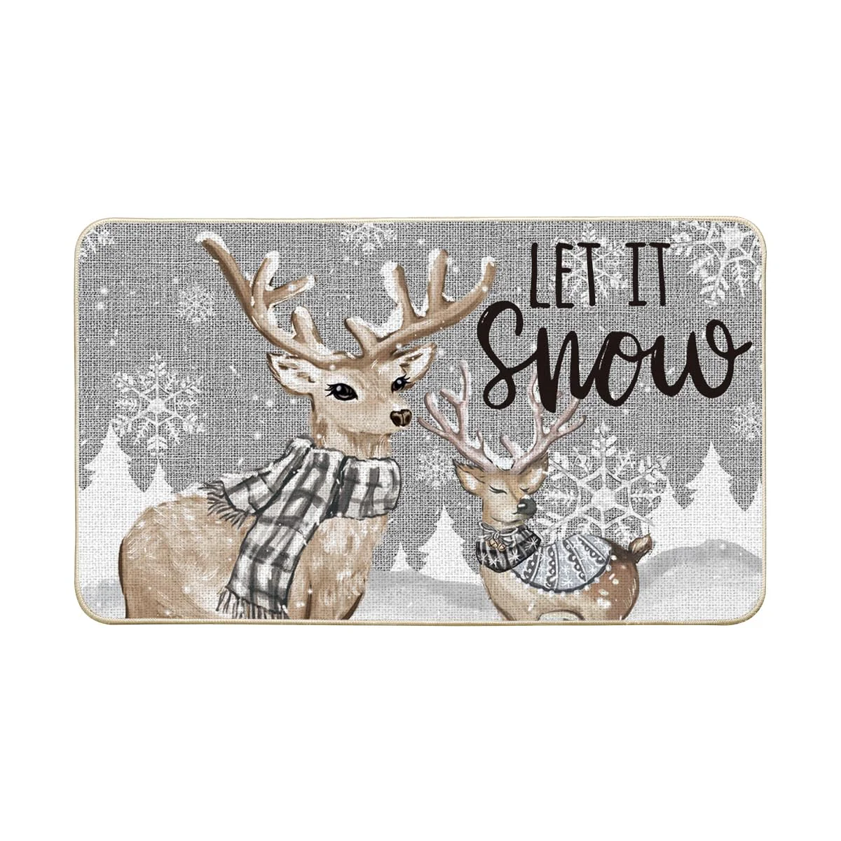 Artoid Mode Deers Snowflake Winter Doormat