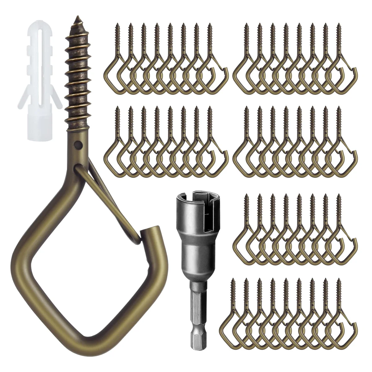 Ticway Outdoor String Light Hooks Screw with Safety Buckle