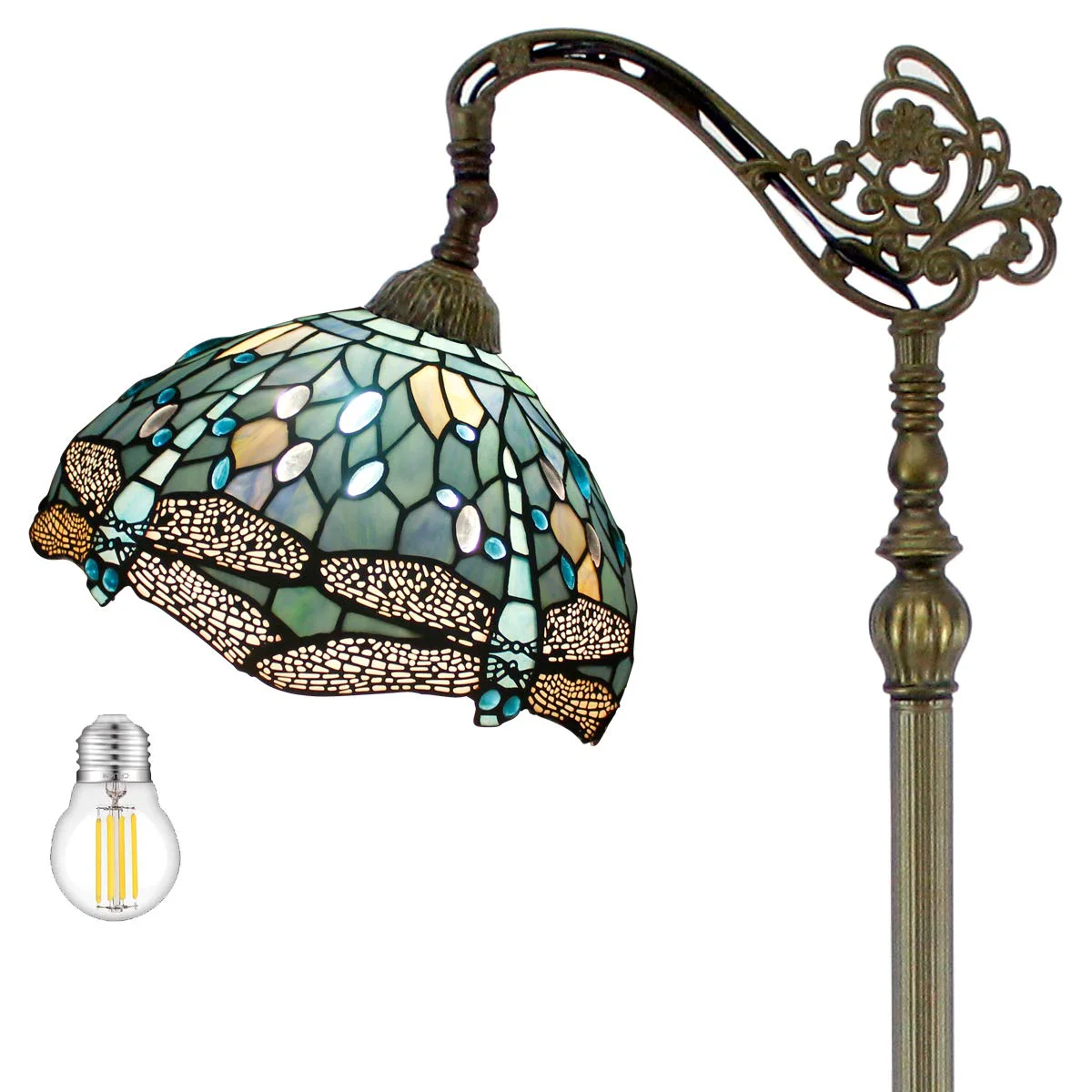 WERFACTORY Tiffany Style Stained Glass Floor Lamp
