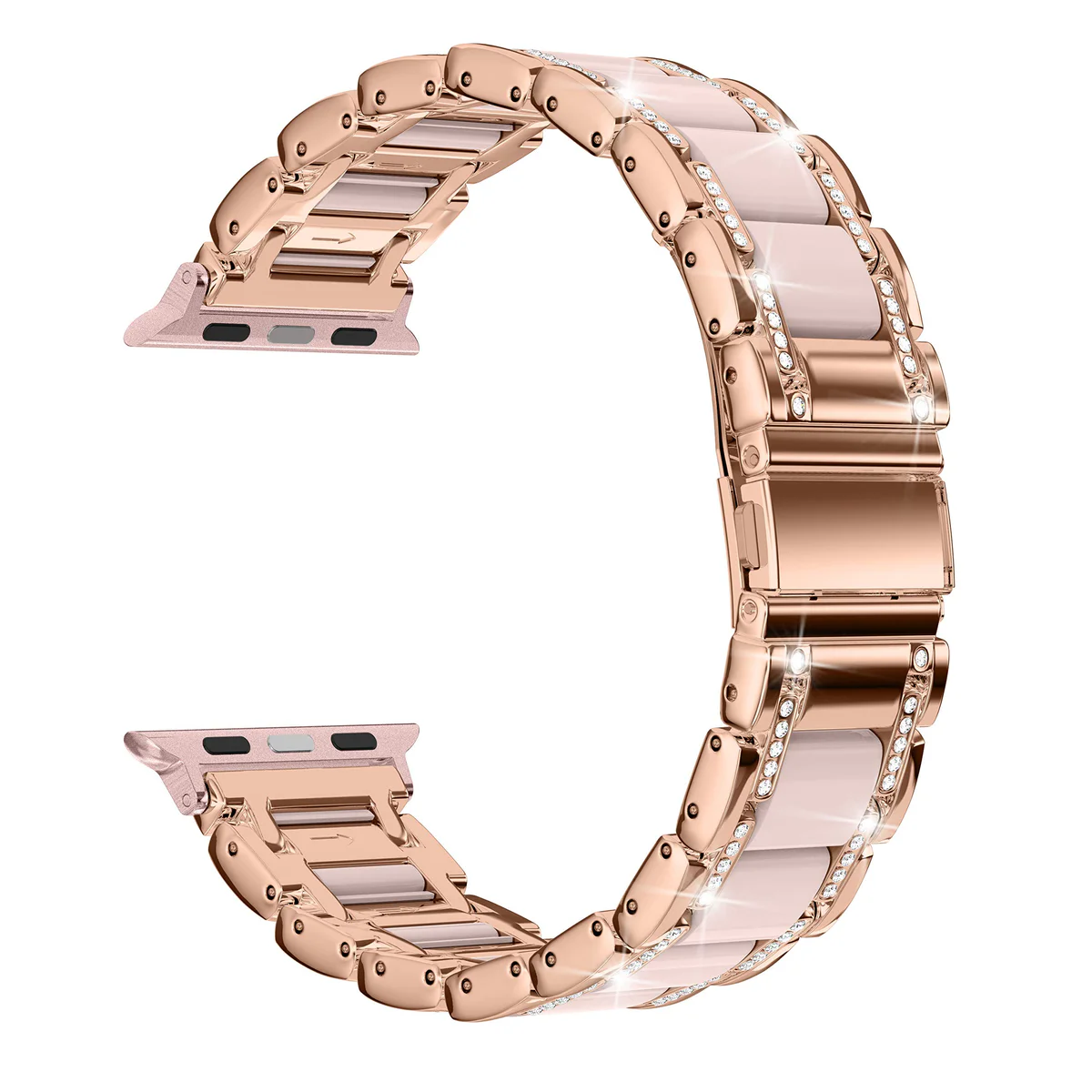 Moolia Watch Band Rhinestone Resin Apple 