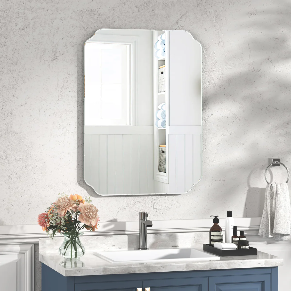 JACUKO Frameless Bathroom Mirror 