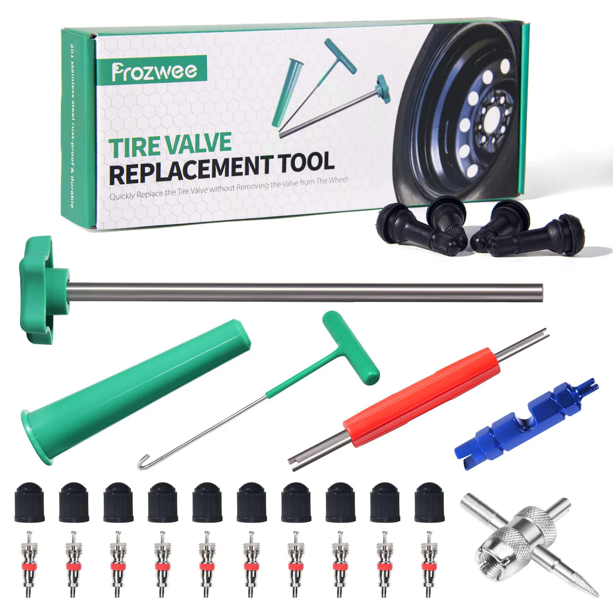 Prozwee Tire Valve Stem Core Removal Tool Kit