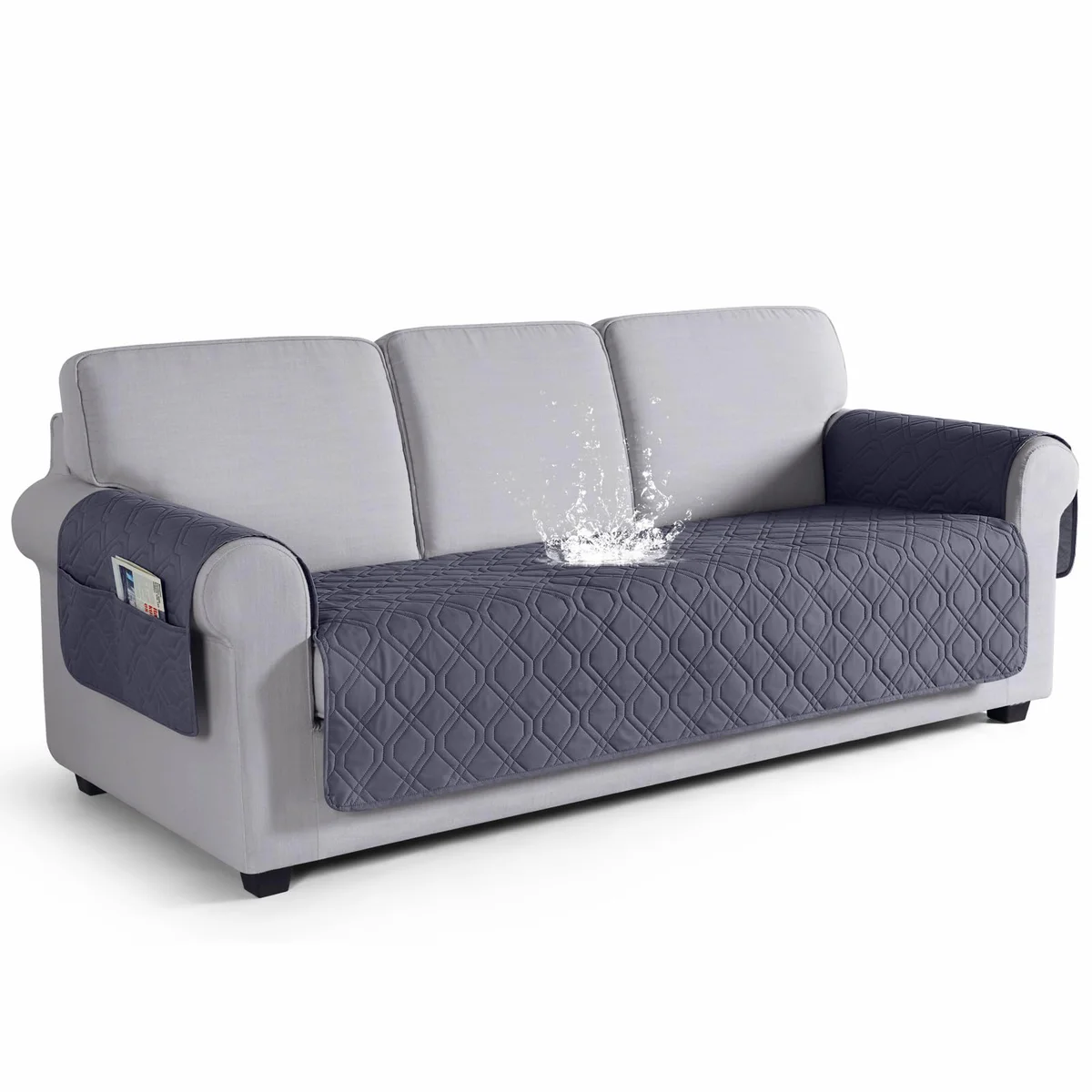 VANSOFY Waterproof Quilted Sofa Cover with Arm Pockets