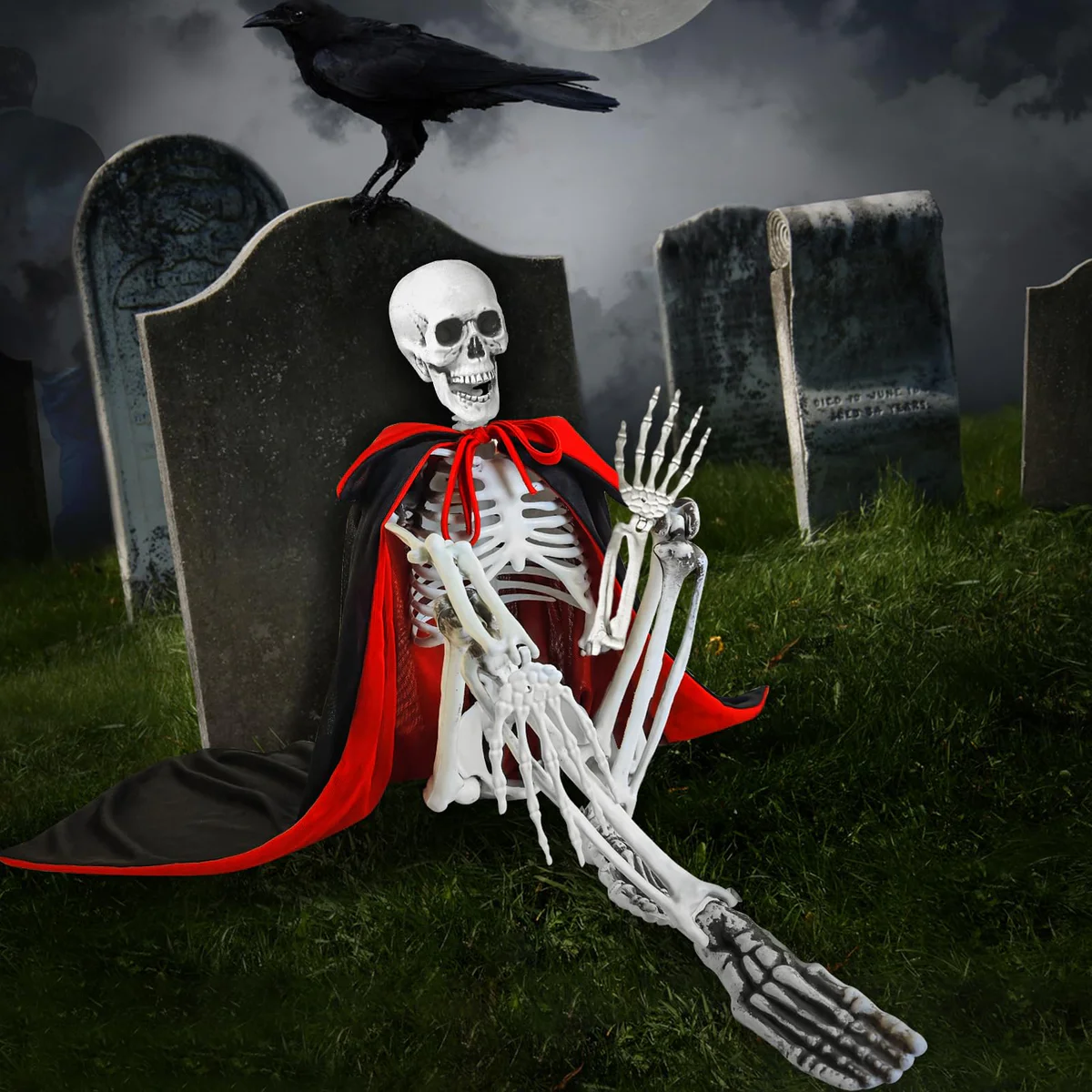 Evoio Halloween Life Size Posable Skeleton Decoration