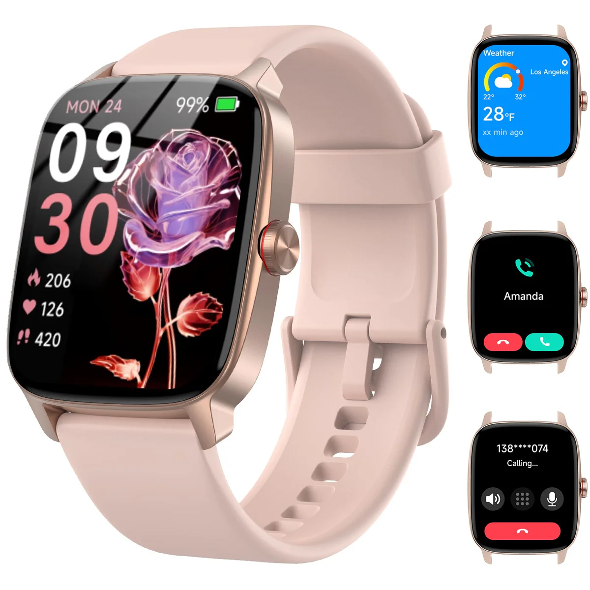 KIBFLE Smart Watch with Bluetooth Call & AI Voice Assistant