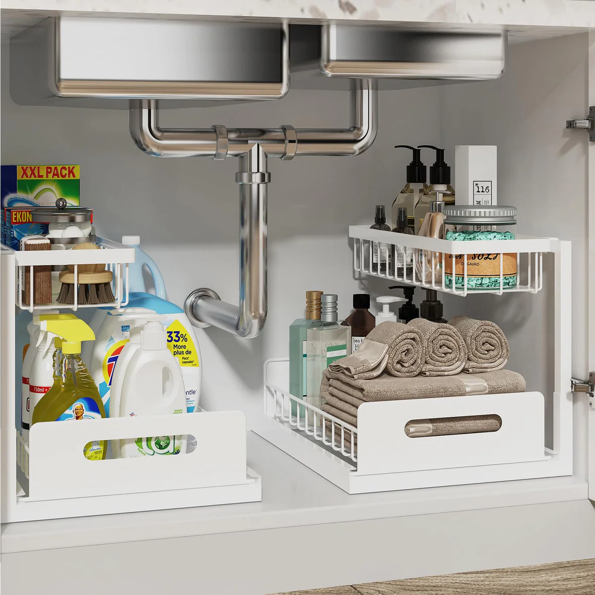 Realinn Under Sink Pull Out Organizer Shelf