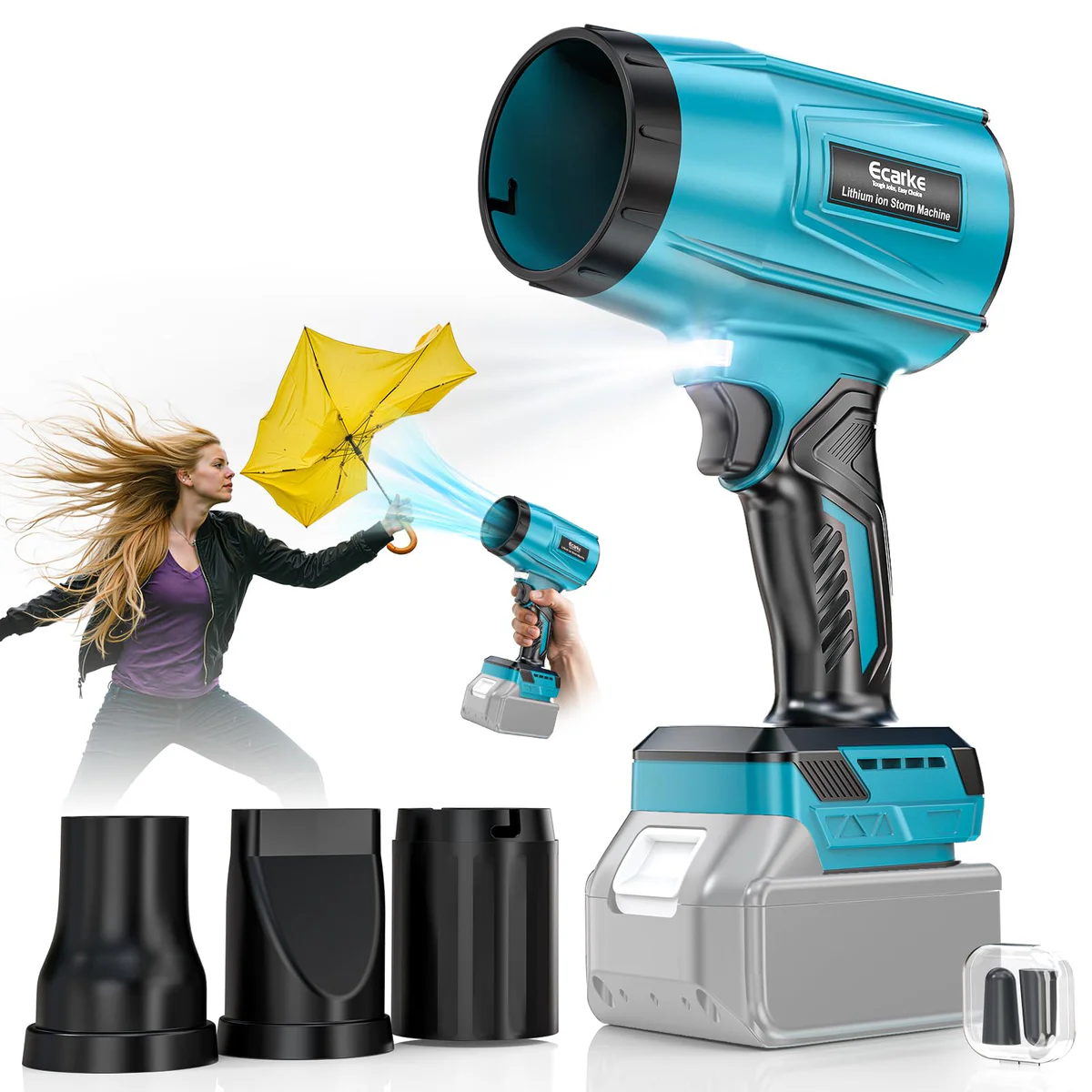 Ecarke Cordless Leaf Blower - 800000RPM Handheld Turbo Jet