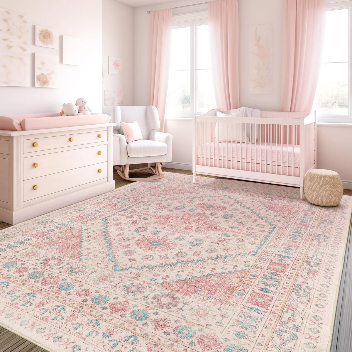 zesthome Washable Nursery Rug Ultra-Thin Area Rug