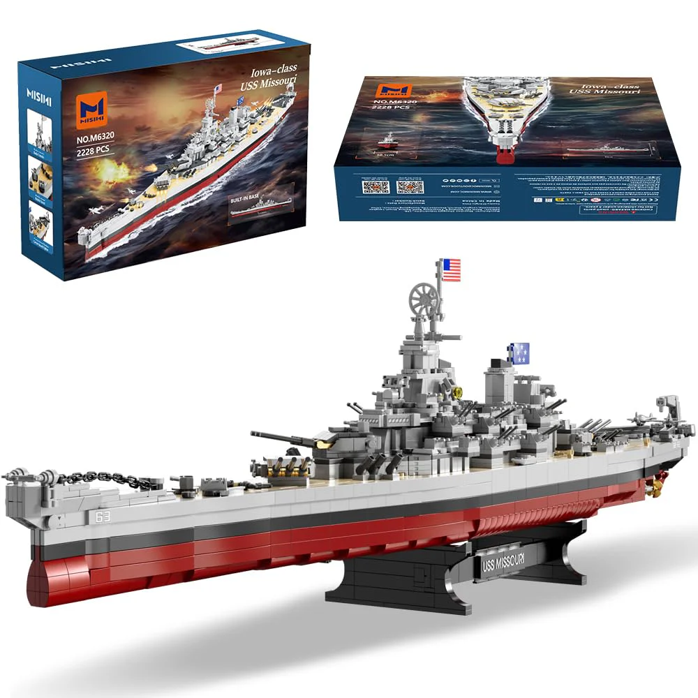 MISINI, WWII USS Missouri Battleship Model Building Kit