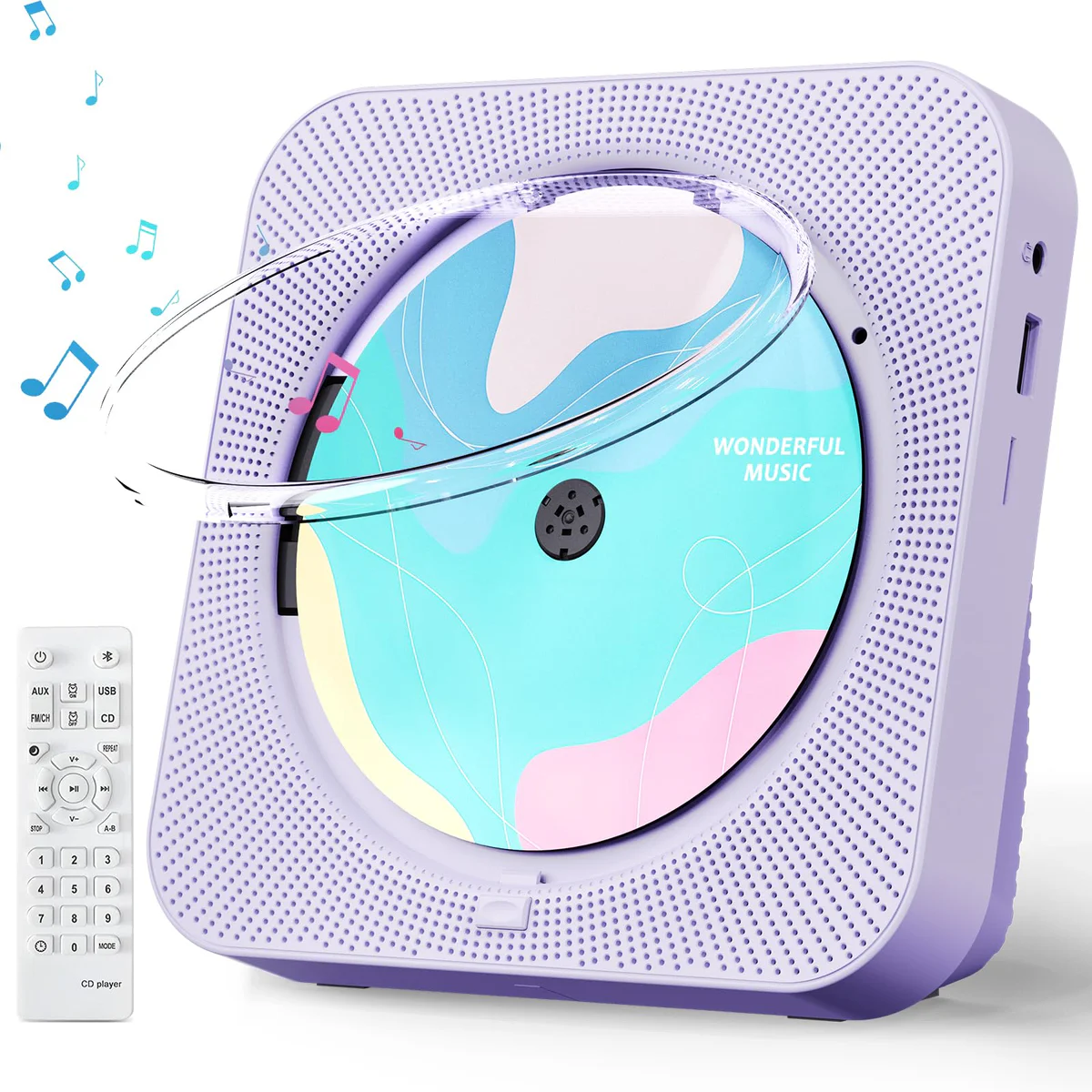 ENVYCLOUD Portable CD Player with Bluetooth, FM Radio, HiFi Speakers
