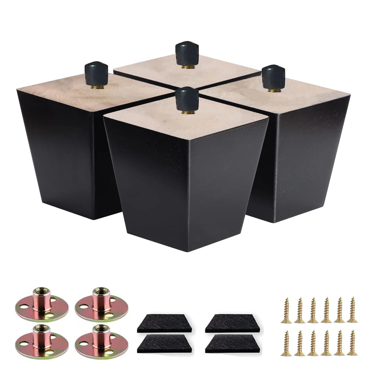 Txcucc Square Tapered Wood Furniture Legs Replacement