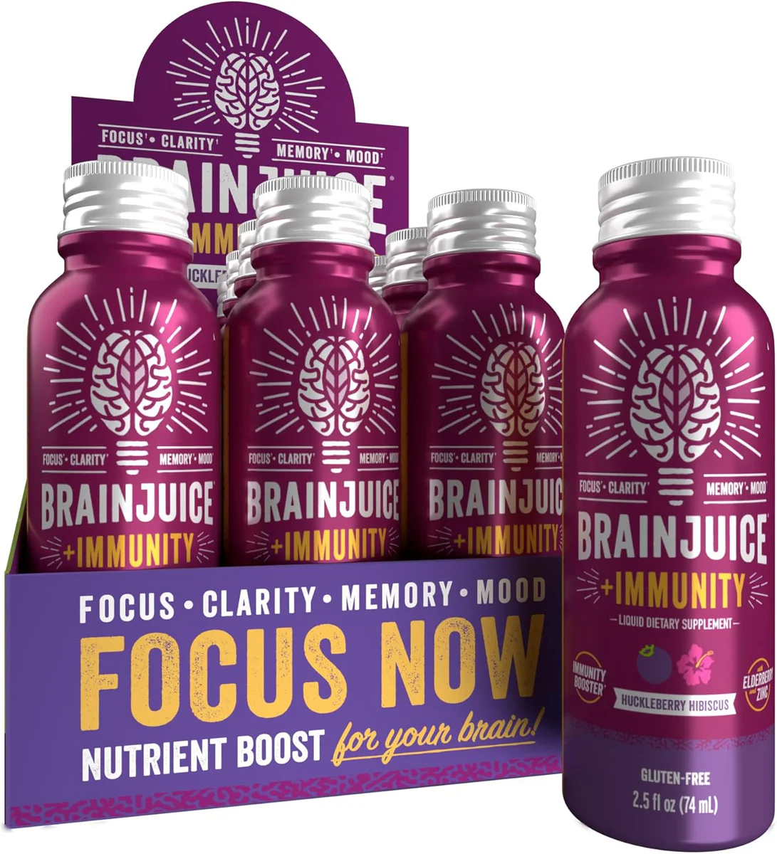 BrainJuice Brain & Immune Support Supplement Shots