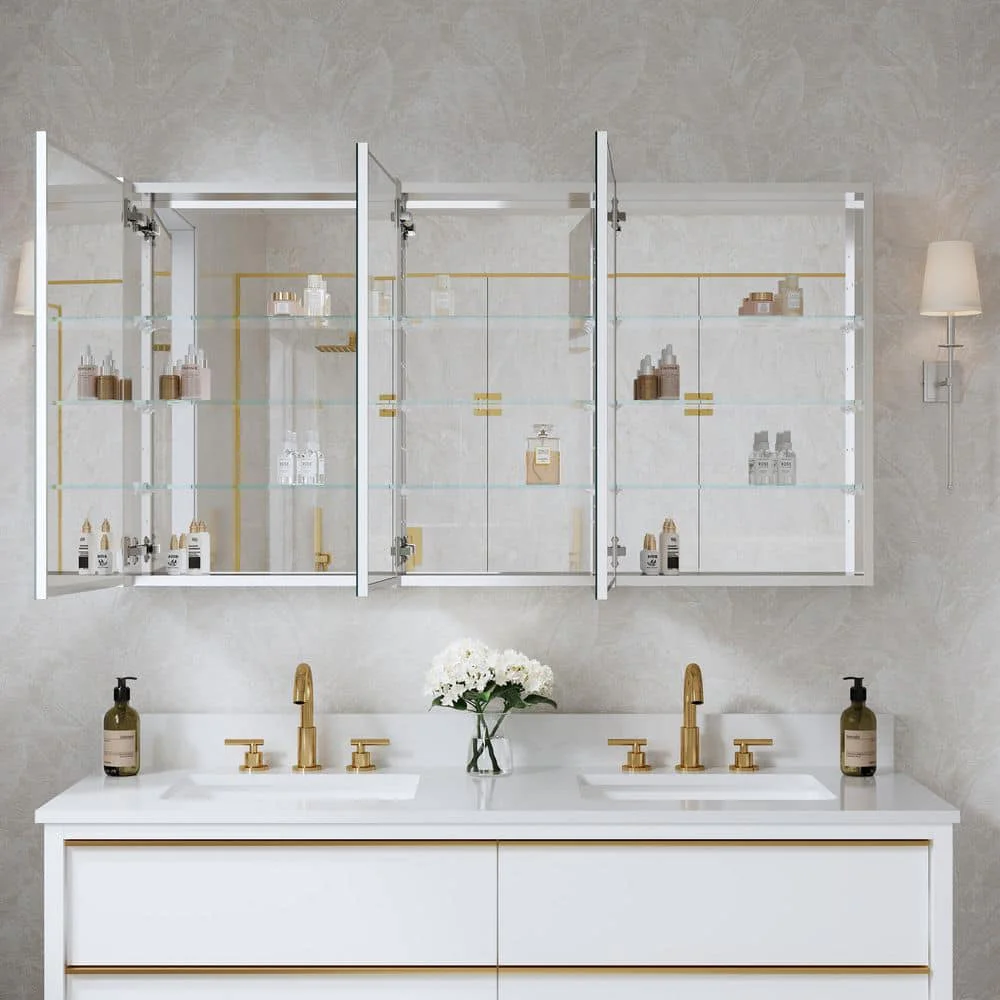 ROSA Tri-View Medicine Cabinet with Mirror Combo Set