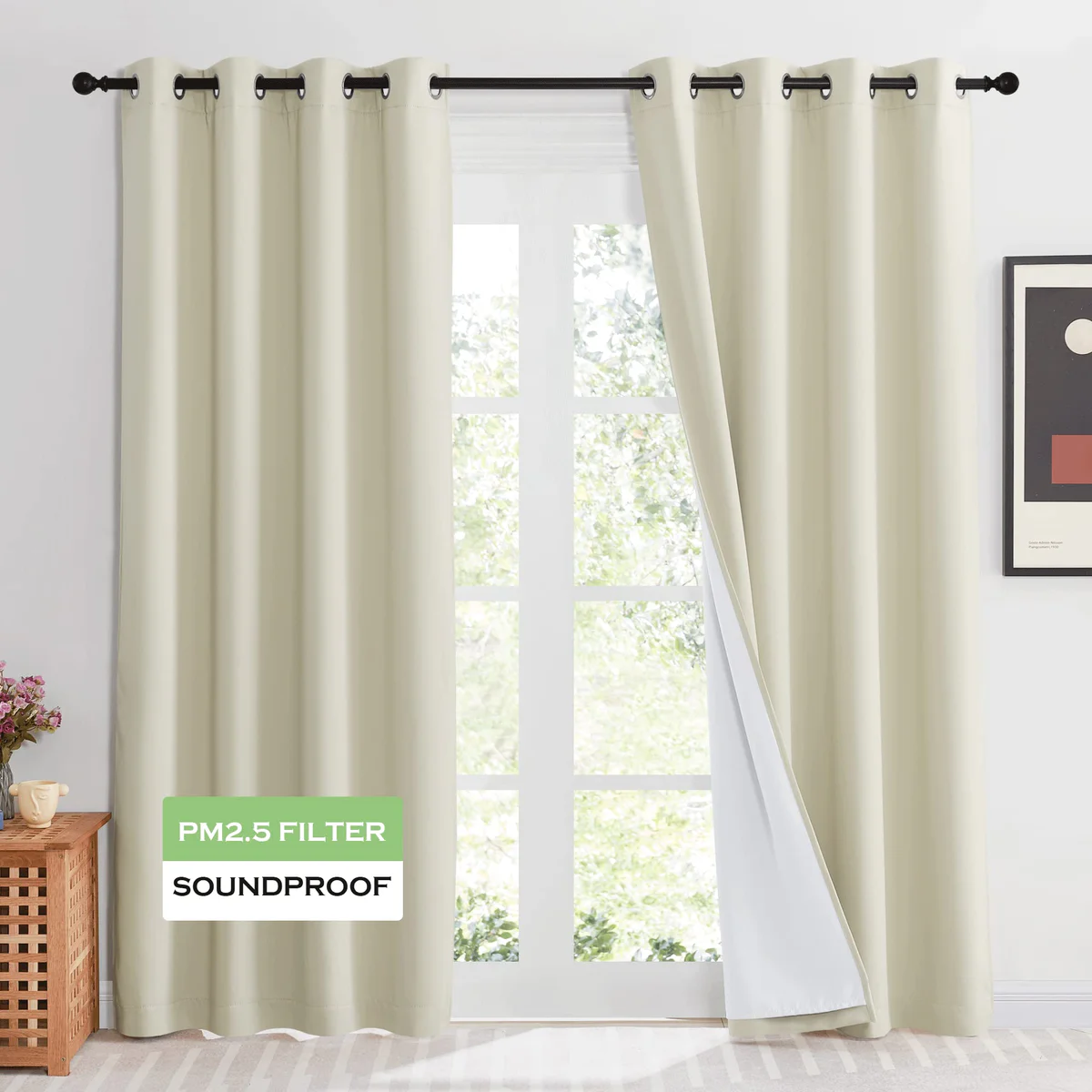 KGORGE Anti Dust Soundproof 100% Blackout Curtains