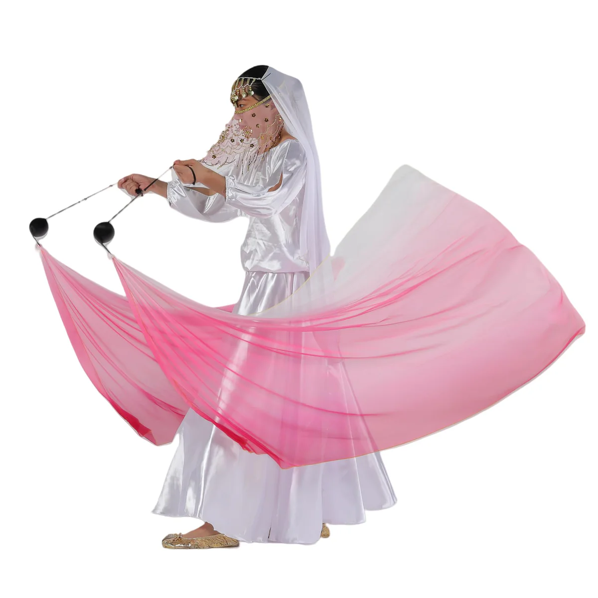 MUNAFIE Silk Veil Poi Ball Flags for Dance