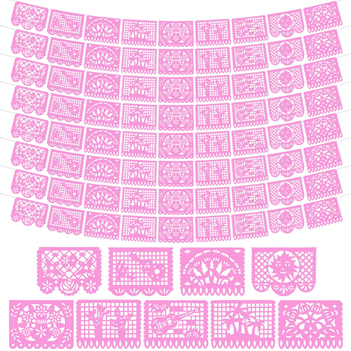 VitalCozy Papel Picado Banner Mexican Fiesta Party Decorations