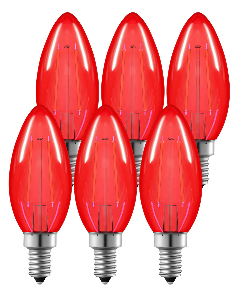 EDISHINE Red C35 E12 LED Filament Bulb