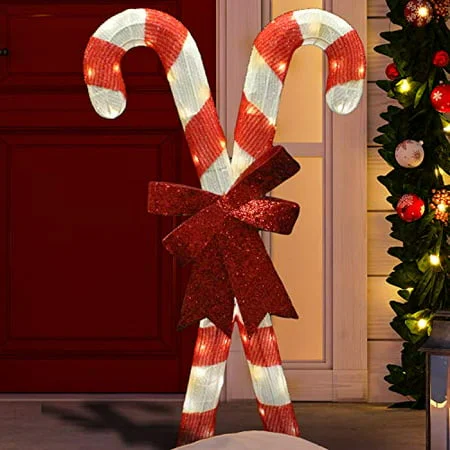 Joiedomi Tinsel Candy Cane Decorations