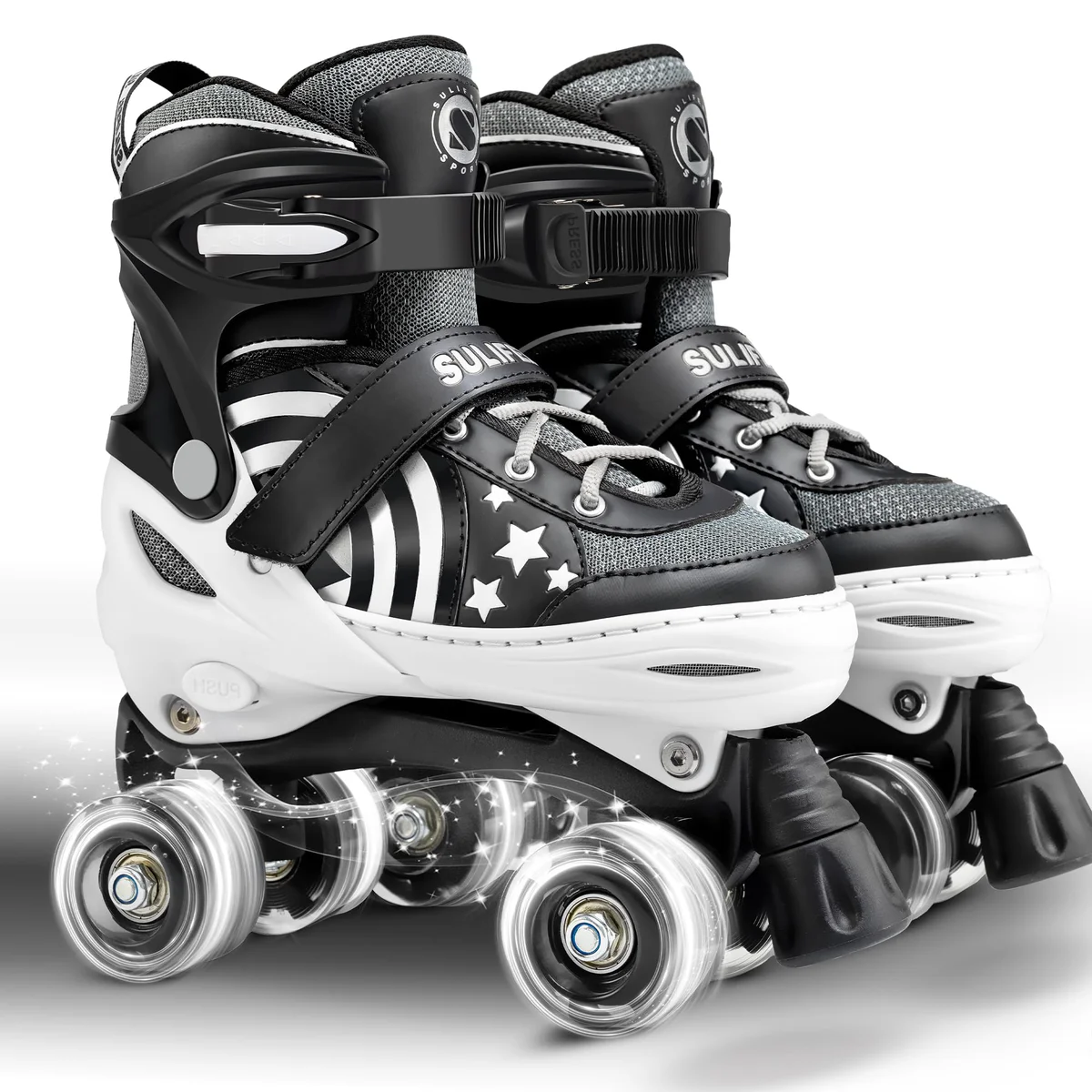 SULIFEEL Adjustable Light Up Roller Skates for Kids