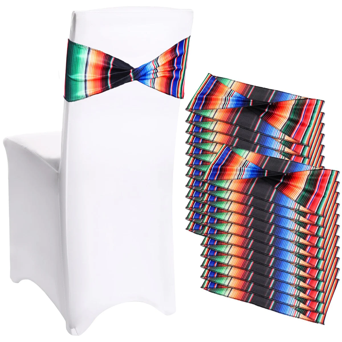 Newwiee 24 Pcs Stretch Chair Sashes Bands