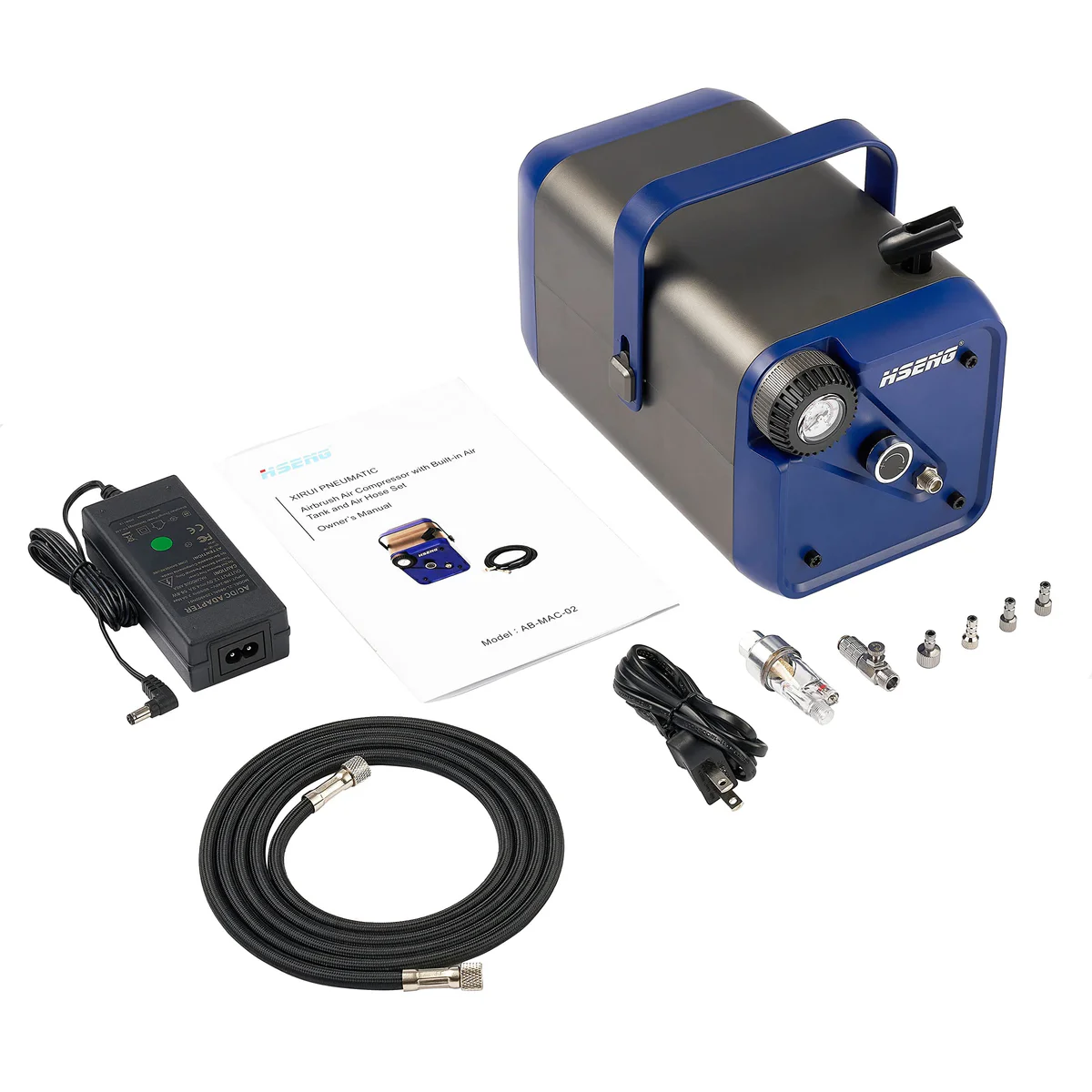 Hseng Airbrush Compressor with Tank and Hose
