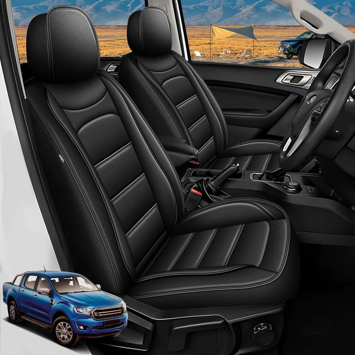 Ford Ranger (2019-2025) - Black Seat Covers (Full Set)