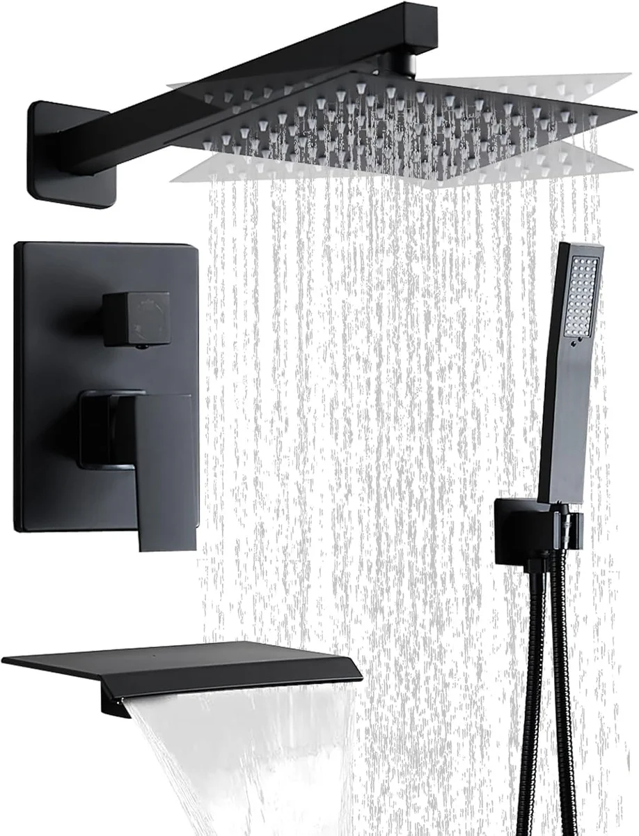 RTTWYYUU Matte Black Shower Faucet