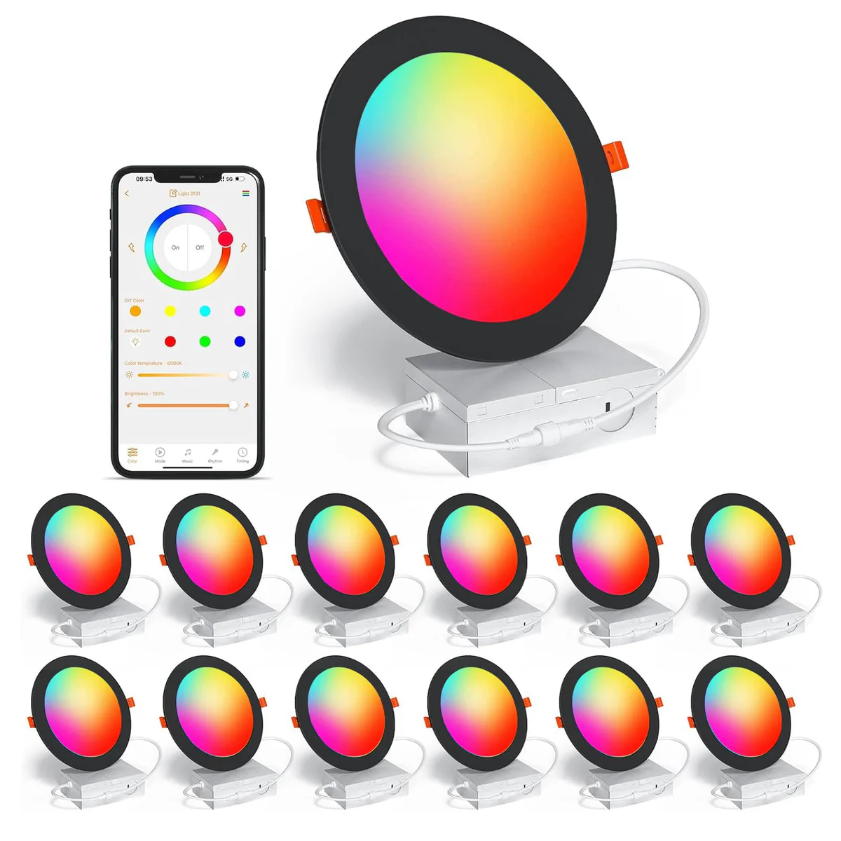 ChangM 6 Inch Smart RGBCW LED Recessed Downlight