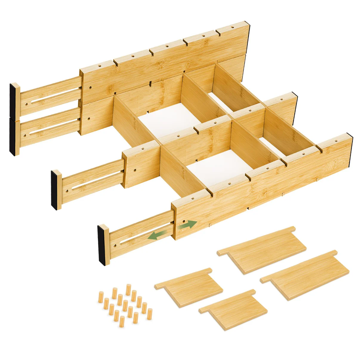 BLISSIQUEE Adjustable Drawer Dividers Organizers