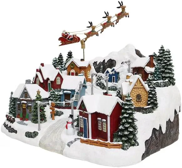 Carole Towne Winter Hillside Lighted Musical Building