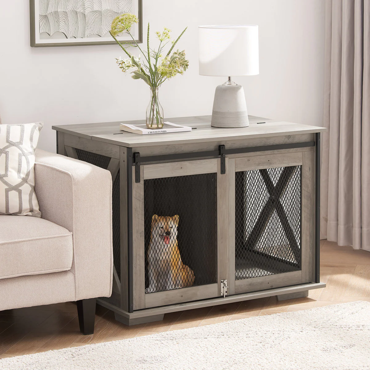 Tucker Murphy Pet Farmhouse Dog Cage Crate Furniture