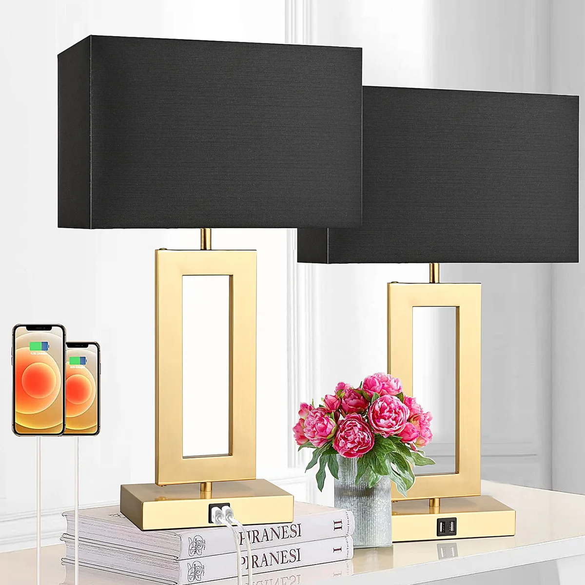 BrightWe Black & Gold Lamps 