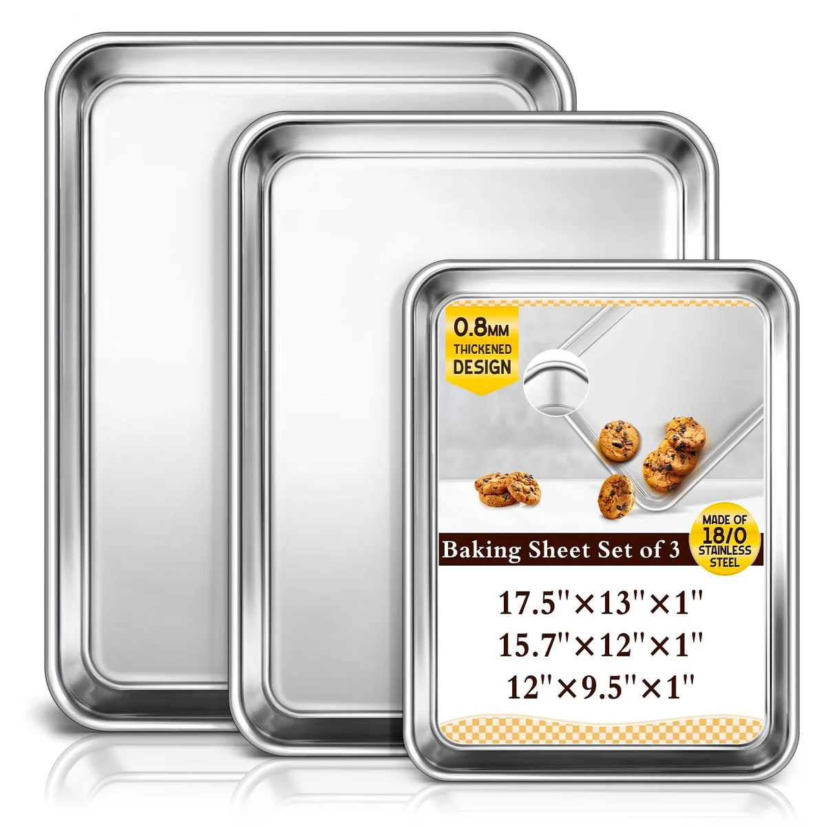 Yuiicaov Baking Sheet Set Cookie Pan Set