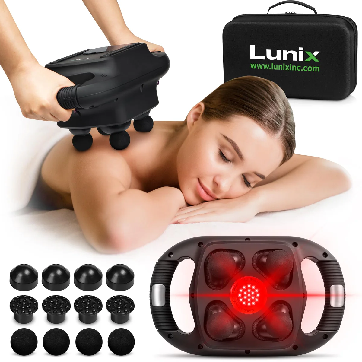 Lunix LX25 4-Head Deep Tissue Chiropractic Massage Gun