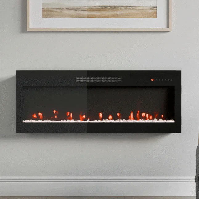 Style Selections Black Wall Mount Fan-Forced Electric Fireplace
