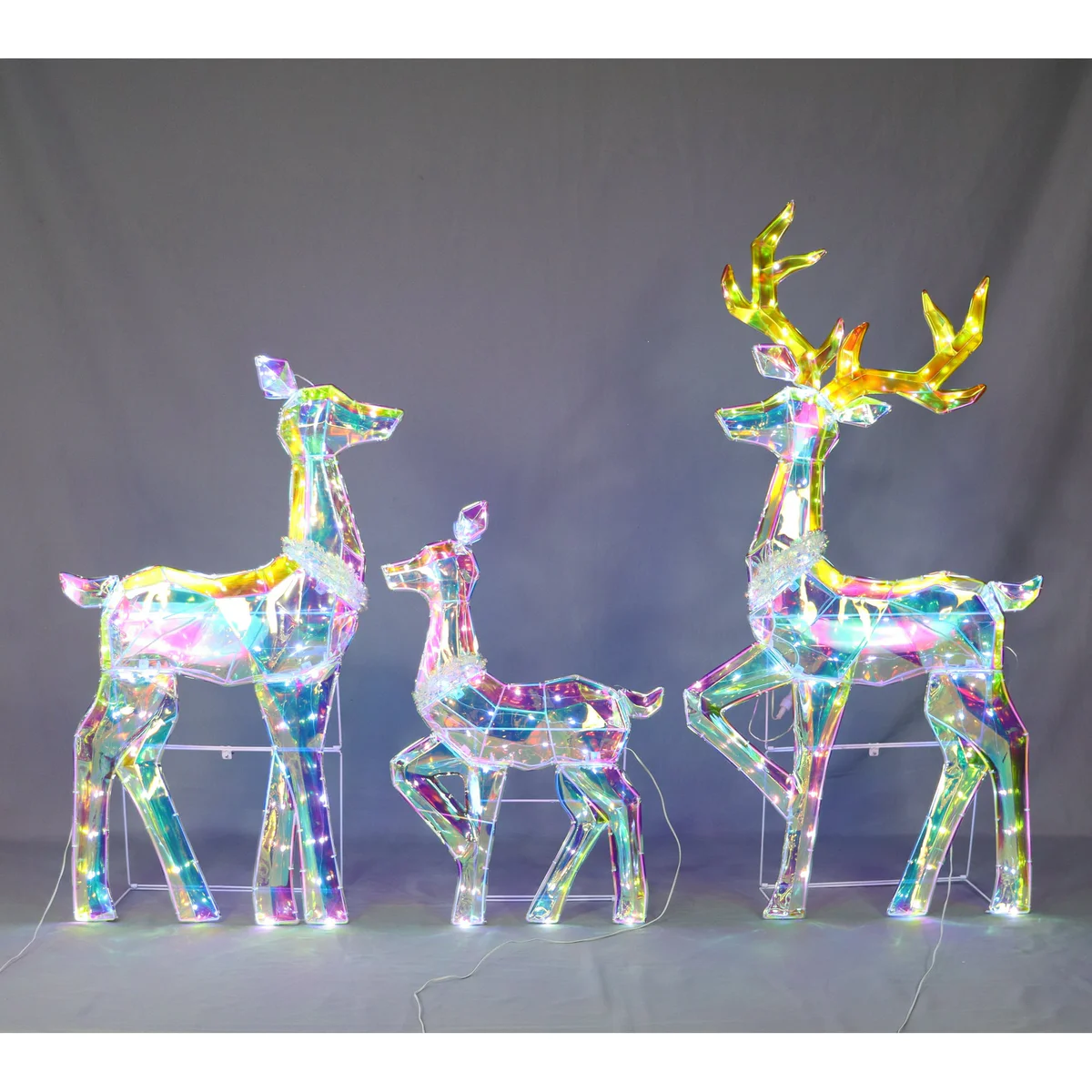 Members Mark Display Set Light-up 2D LED Prismatic Polygon Deer Family